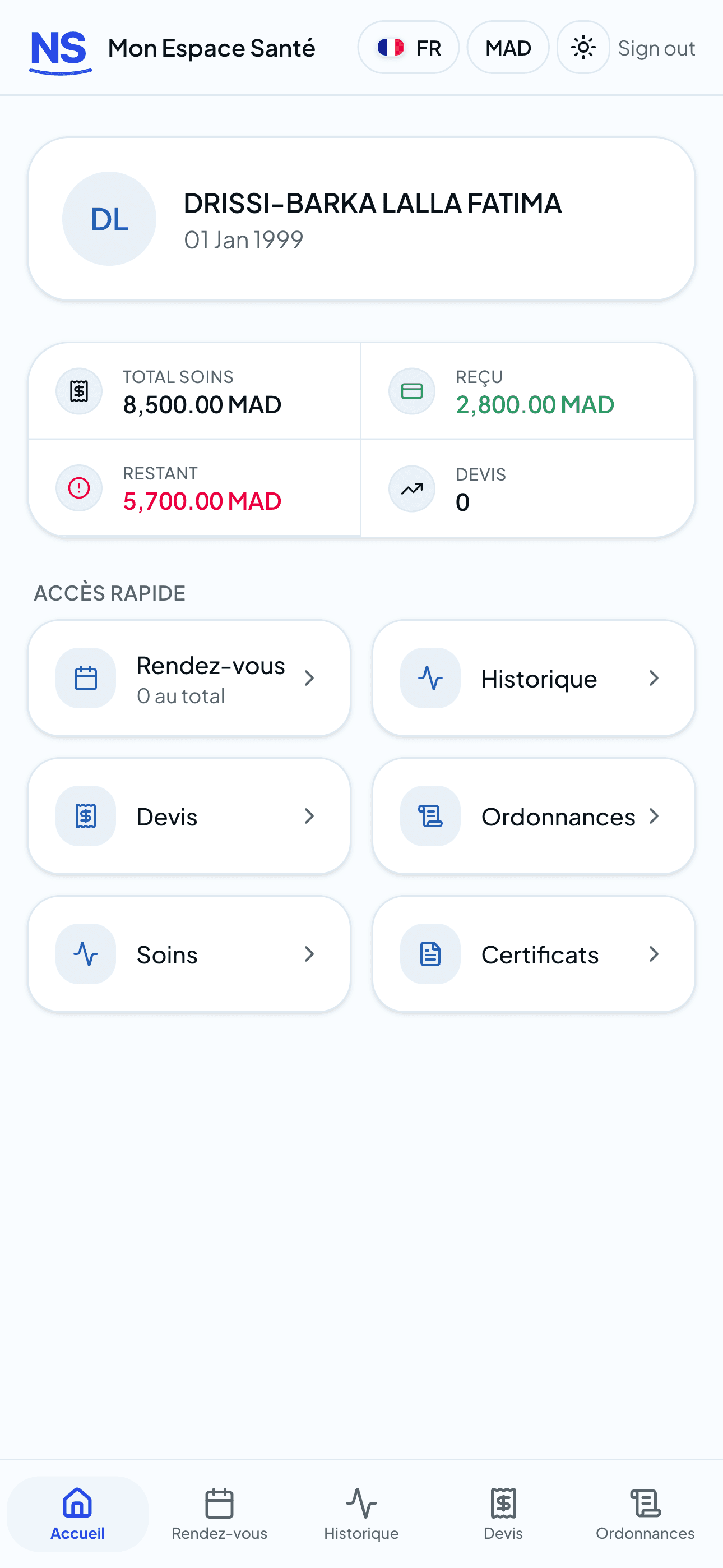 Espace Patient NeoSmile
